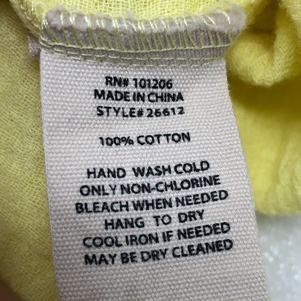 Soft Surroundings Siesta Key Tunic Top Size Medium Yellow Gauze Cotton - Picture 9 of 11